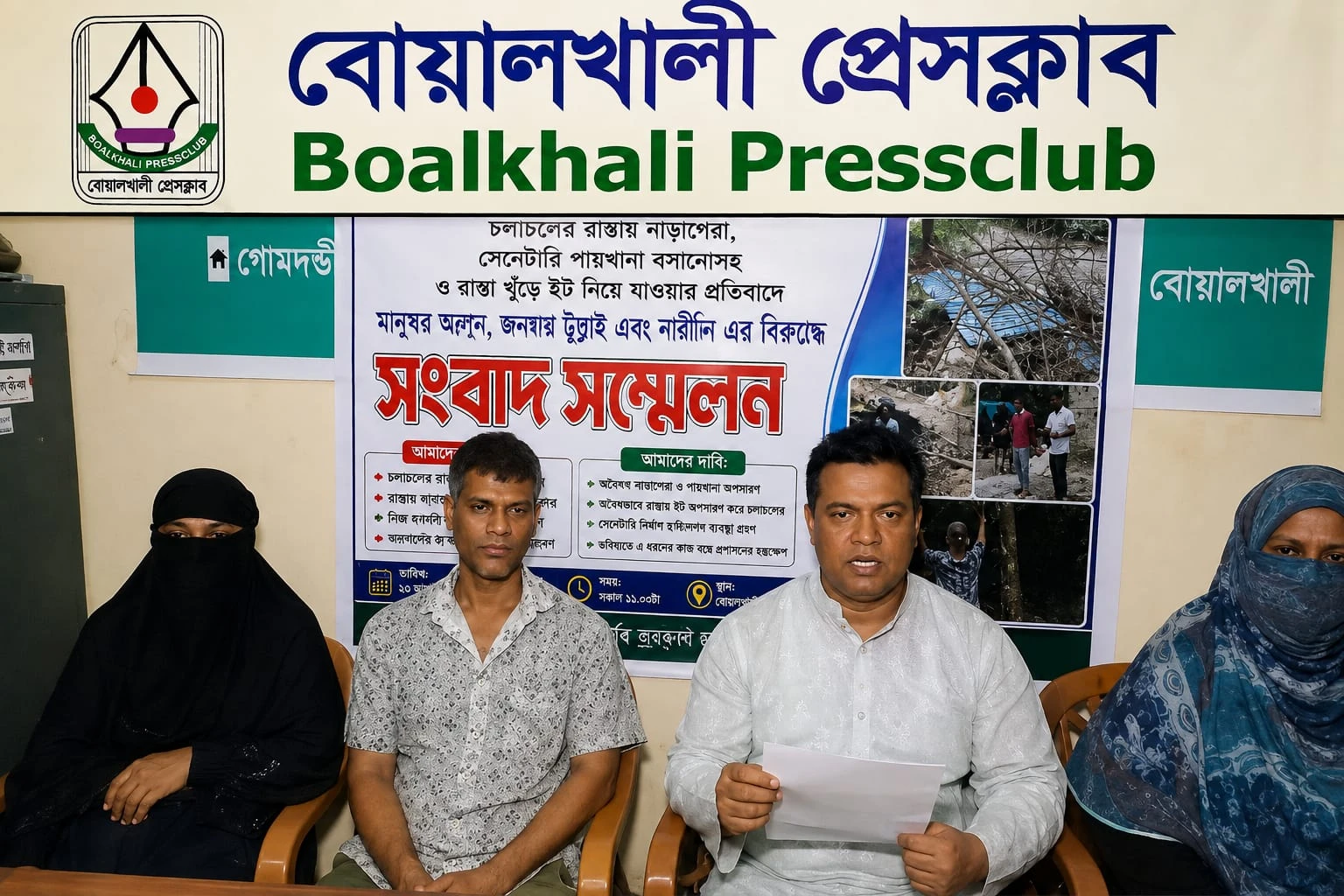 বোয়ালখালীতে কুচক্রীমহল কর্তৃক জনচলাচলের সড়ক দখল ও অবরোধ করার অভিযোগ