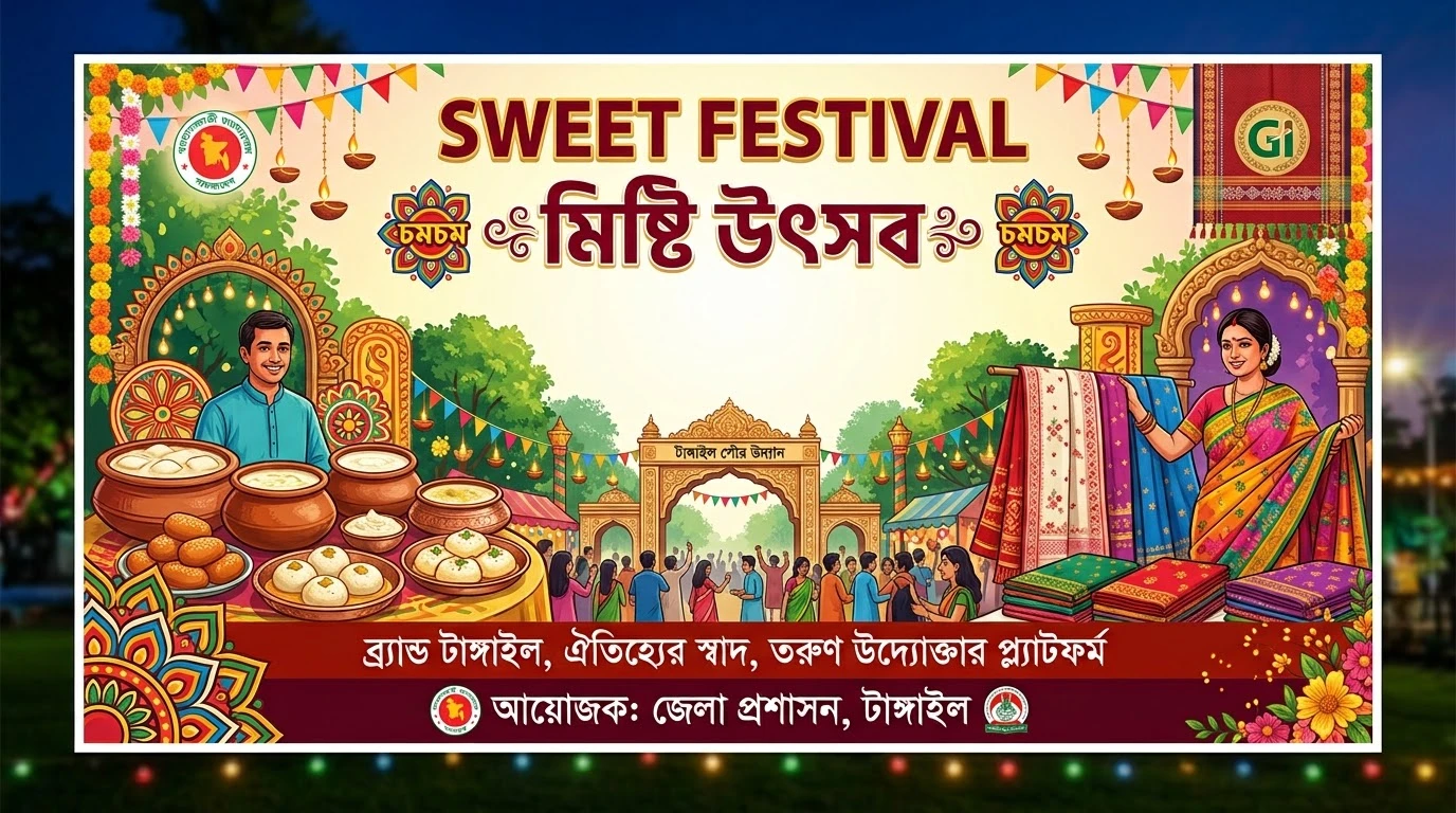 টাঙ্গাইলের মিষ্টি ও শাড়ি নিয়ে প্রথমবারের মতো 'সুইট ফেস্টিভ্যাল' ঐতিহ্য ও উদ্যোক্তা তৈরির নতুন দিগন্ত।