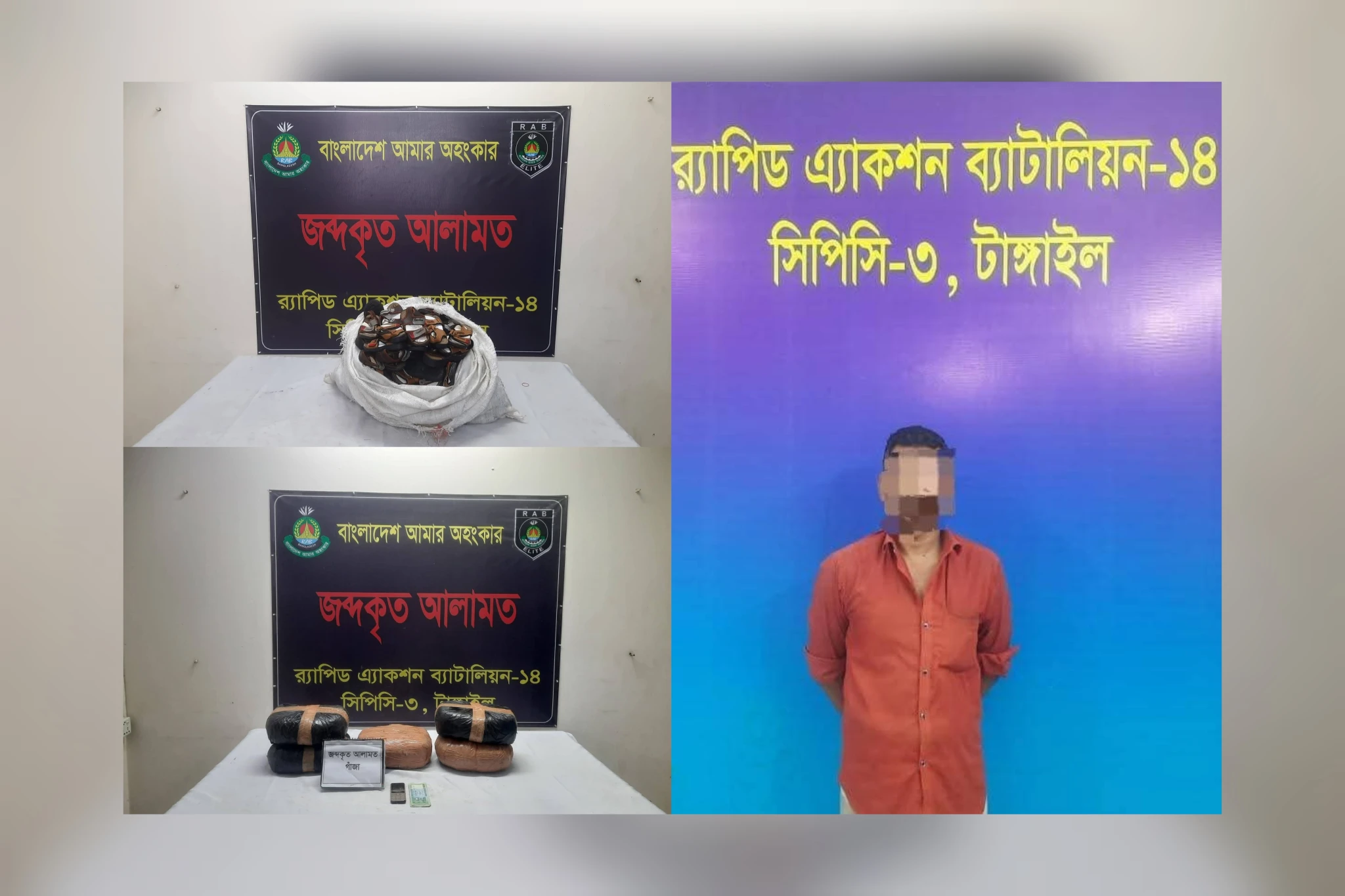 নাগরপুরে ১০ কেজি গাঁজাসহ মাদক কারবারি গ্রেপ্তার